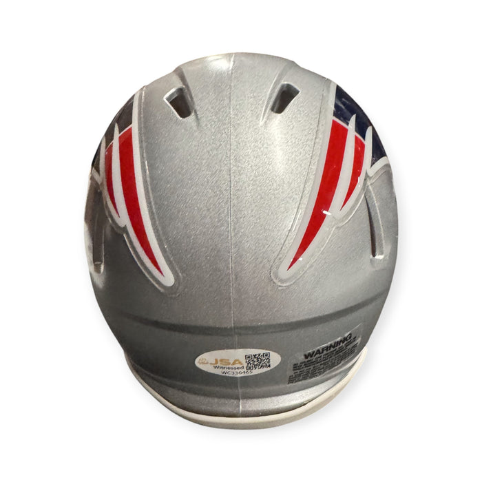 TreVeyon Henderson New England Patriots Autographed Speed Mini Helmet NEP