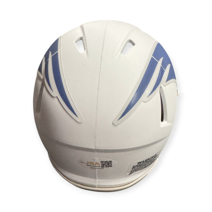 TreVeyon Henderson New England Patriots Autographed Rivalry Mini Helmet NEP