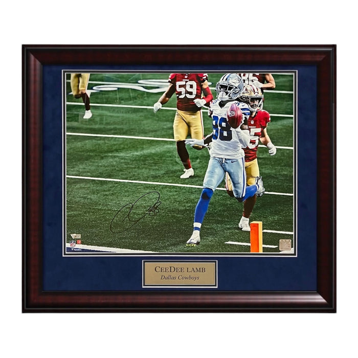 CeeDee Lamb Dallas Cowboys Autographed 16x20 Photo Framed To 23x27 Fanatics