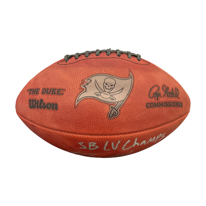 Rob Gronkowski Tampa Bay Buccaneers Autographed Metallic NFL Duke Football w/ Inscription JSA