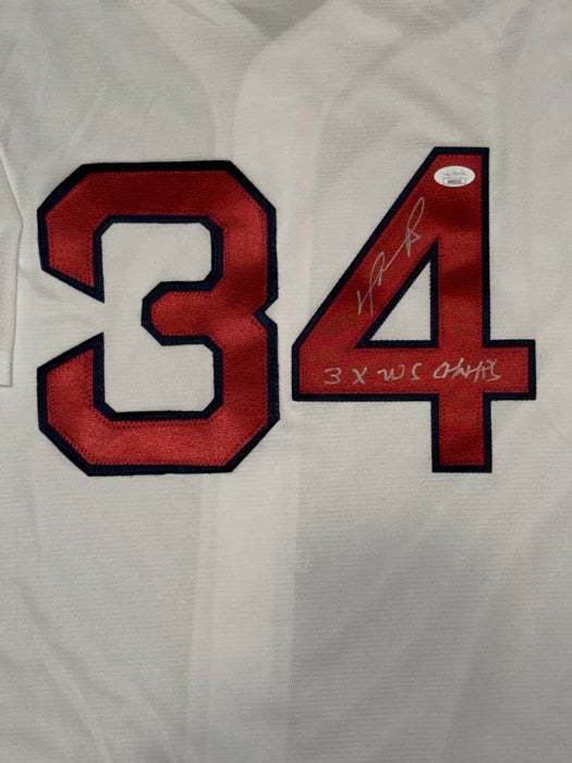 David Ortiz Boston Red Sox Autographed Authentic Jersey w/ 3x WS Champs Inscription JSA