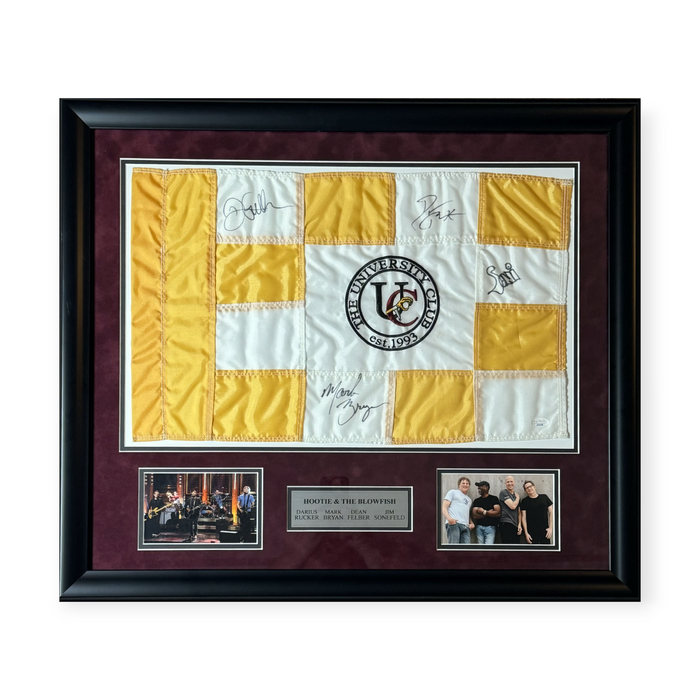 Hootie & The Blowfish Autographed Golf Flag Framed To 24x24 JSA