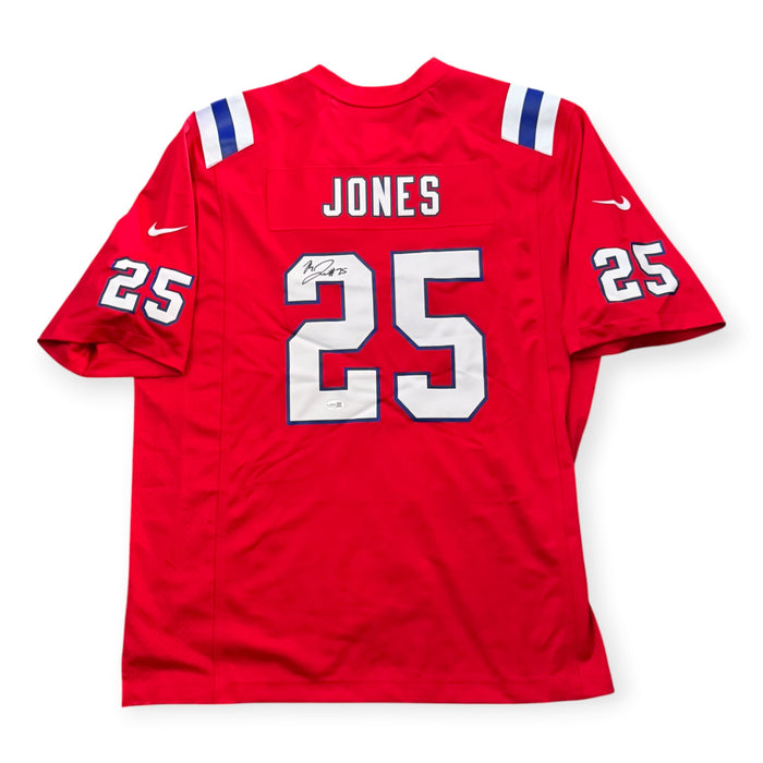 Marcus Jones New England Patriots Autographed Nike Red Fuse Limited Jersey JSA