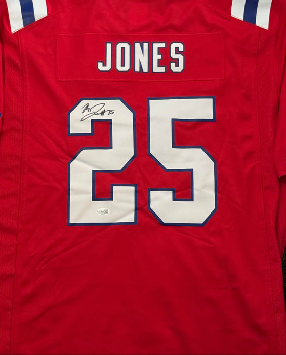 Marcus Jones New England Patriots Autographed Nike Red Fuse Limited Jersey JSA