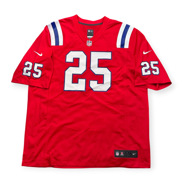Marcus Jones New England Patriots Autographed Nike Red Fuse Limited Jersey JSA