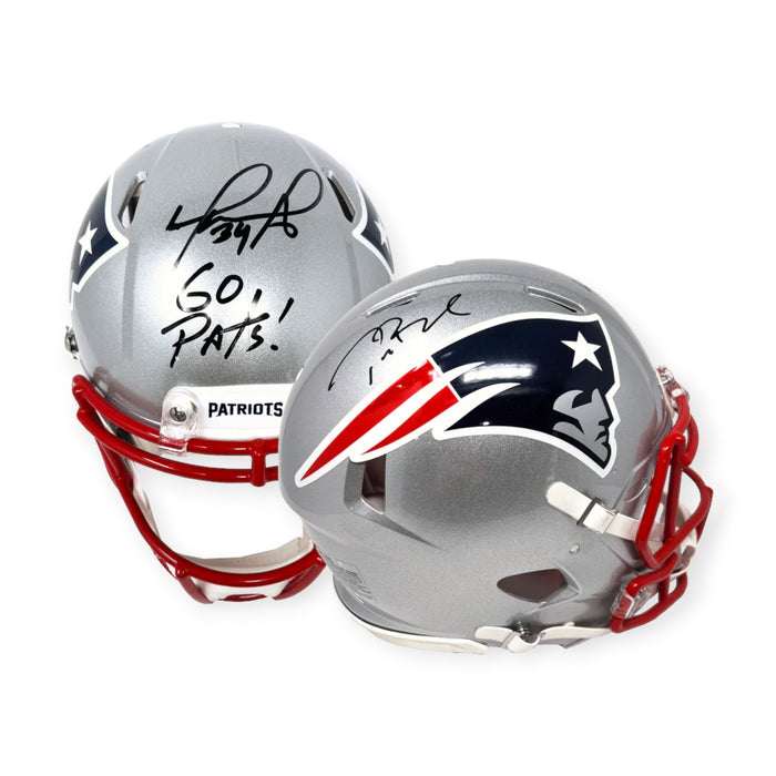 Tom Brady & David Ortiz Autographed "Go Pats" Inscribed Speed Authentic Helmet JSA