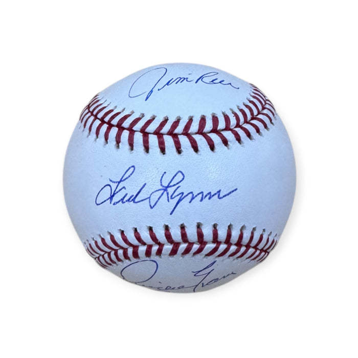 Jim Rice, Fred Lynn & Dwight Evans Boston Red Sox Autographed OMLB Baseball JSA