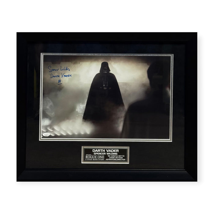 Spencer Wilding "Star Wars" Autographed Photo Framed To 16x20 w/ Darth Vader Inscription JSA