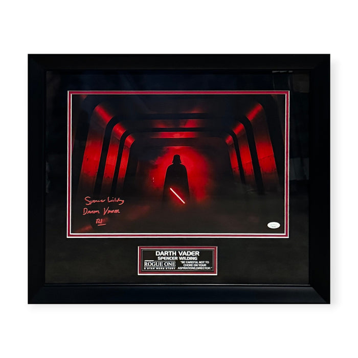 Spencer Wilding "Star Wars" Autographed Photo Framed To 16x20 w/ Darth Vader Inscription JSA