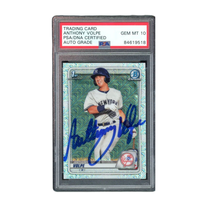 Anthony Volpe On Card Autographed 2020 Bowman Chrome Mega Mojo Rookie RC PSA 10 Gem Mint Auto Grade