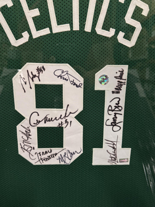 1981 Boston Celtics Team Autographed Jersey Framed to 32x40 NEP