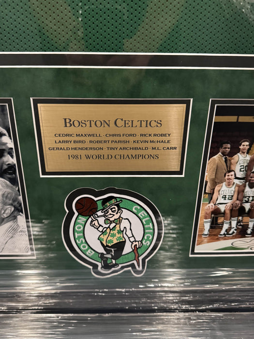 1981 Boston Celtics Team Autographed Jersey Framed to 32x40 NEP