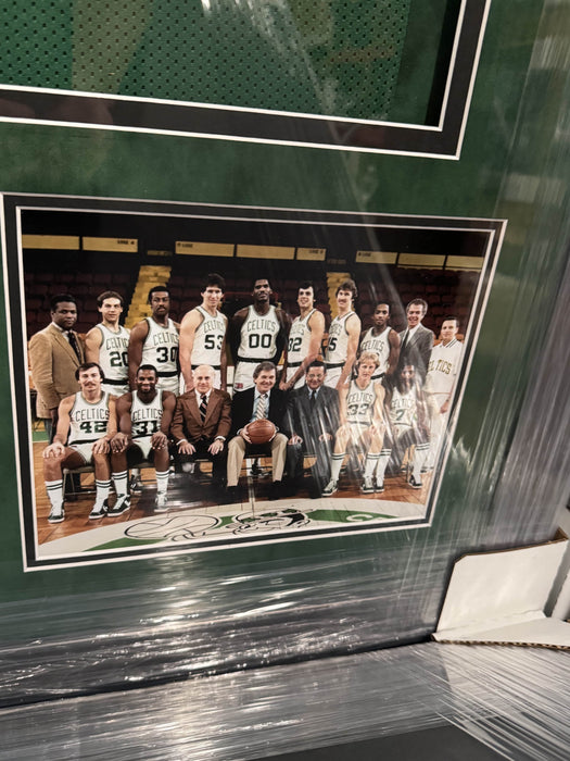 1981 Boston Celtics Team Autographed Jersey Framed to 32x40 NEP