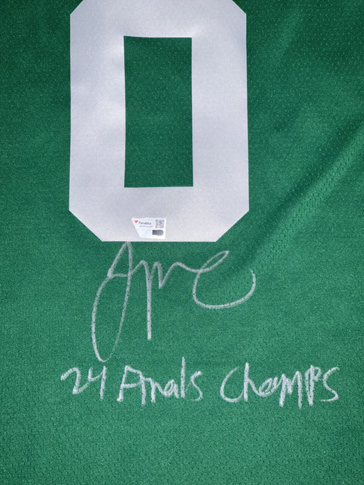 Jayson Tatum Boston Celtics Autographed Nike Swingman Icon Edition Jersey w/ 24 Finals Champs Inscription Fanatics