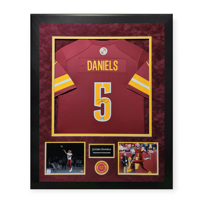 Jayden Daniels Washington Commanders Autographed Jersey Framed To 32x40 Fanatics