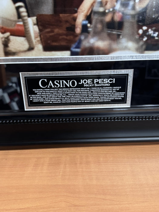 Joe Pesci "Casino" Autographed 16x20 Photo Framed To 23x27 Beckett