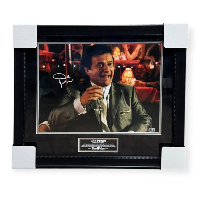 Joe Pesci "Goodfellas" Autographed 16x20 Photo Framed To 23x27 Beckett