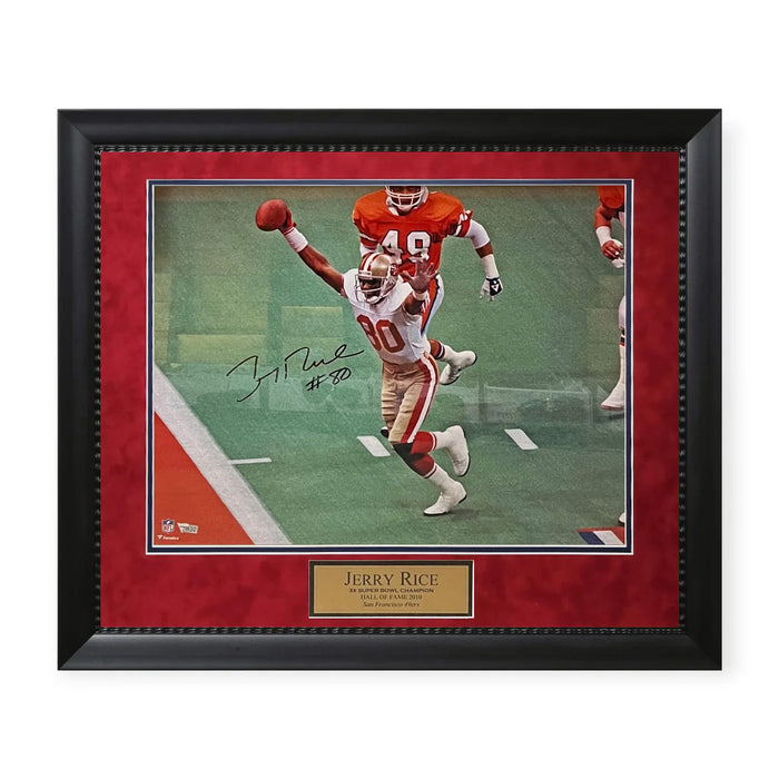 Jerry Rice San Francisco 49ers Autographed 16x20 Photo Framed to 23x27 Beckett