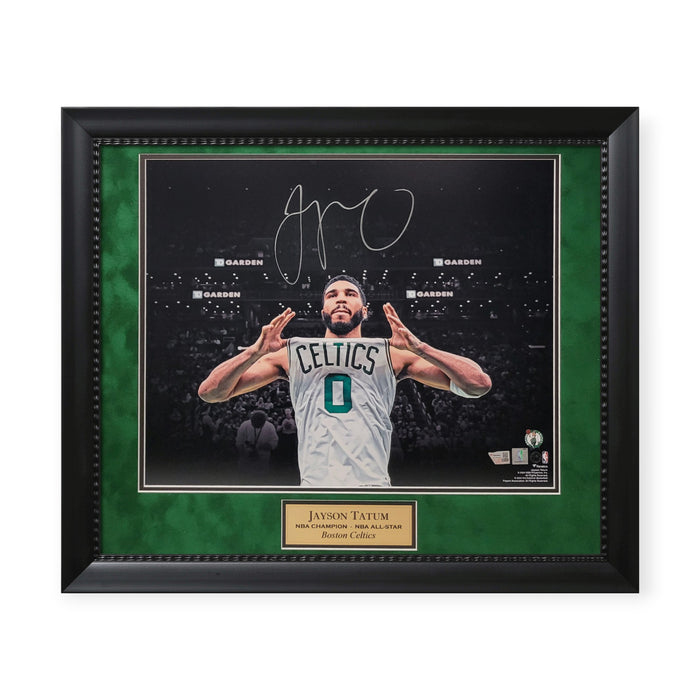 Jayson Tatum Boston Celtics Autographed 16x20 Photo Framed To 23x27 Fanatics