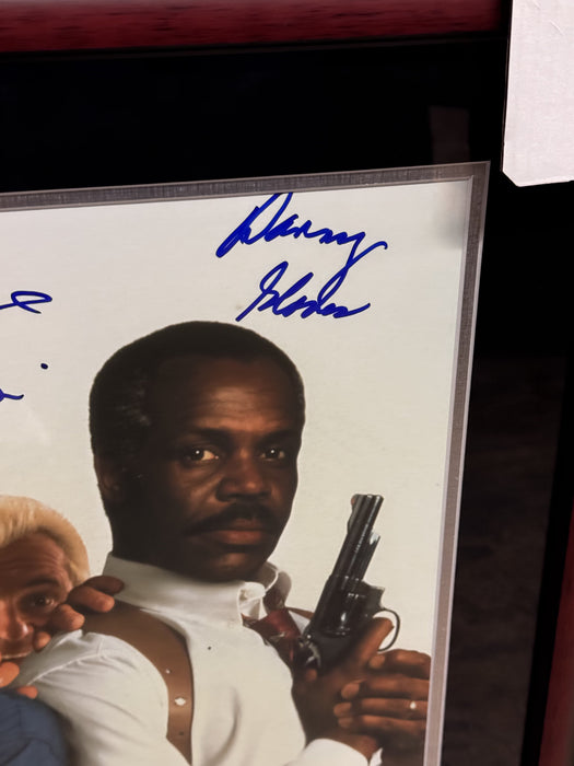 Mel Gibson, Joe Pesci & Danny Glover "Lethal Weapon 3" Autographed 16x20 Photo Framed To 23x27 Beckett