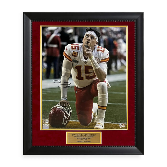 Patrick Mahomes Kansas City Chiefs Autographed 16x20 Photo Framed to 23x27 BAS