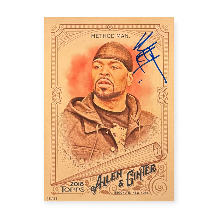 Method Man Autographed 5x7 2018 Allen & Ginter Jumbo Card Limited Edition /49