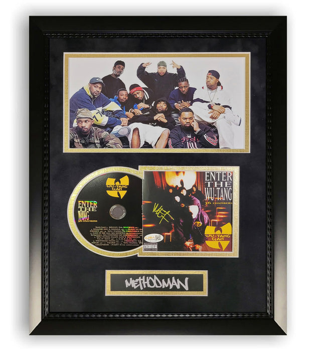 Method Man Autographed Enter the Wu-Tang (36 Chambers) CD Cover Framed To 10x16 JSA