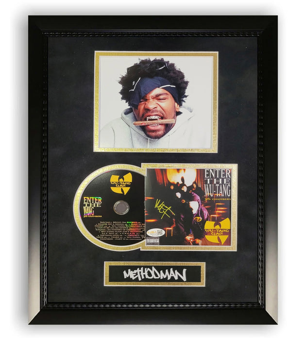 Method Man Autographed Enter the Wu-Tang (36 Chambers) CD Cover Framed To 10x16 JSA