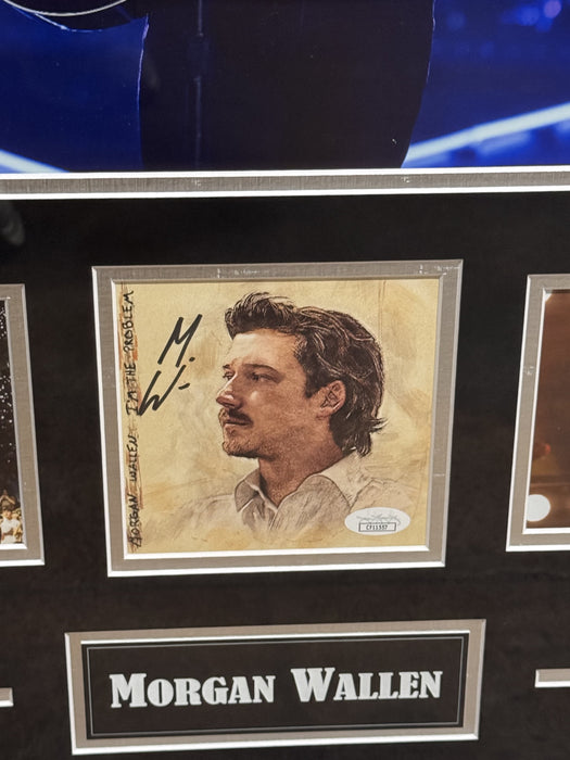 Morgan Wallen Autographed CD Cover Collage Framed To 23x27 JSA