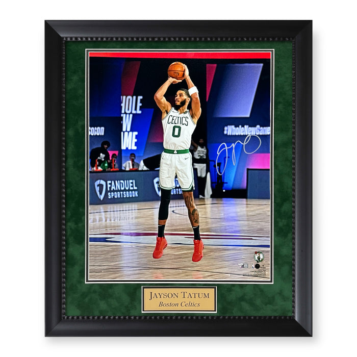 Jayson Tatum Boston Celtics Autographed 16x20 Photo Framed To 23x27 Fanatics