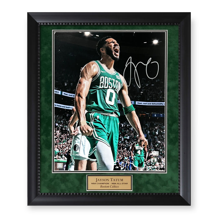 Jayson Tatum Boston Celtics NBA Finals Autographed 16x20 Photo Framed To 23x27 Fanatics