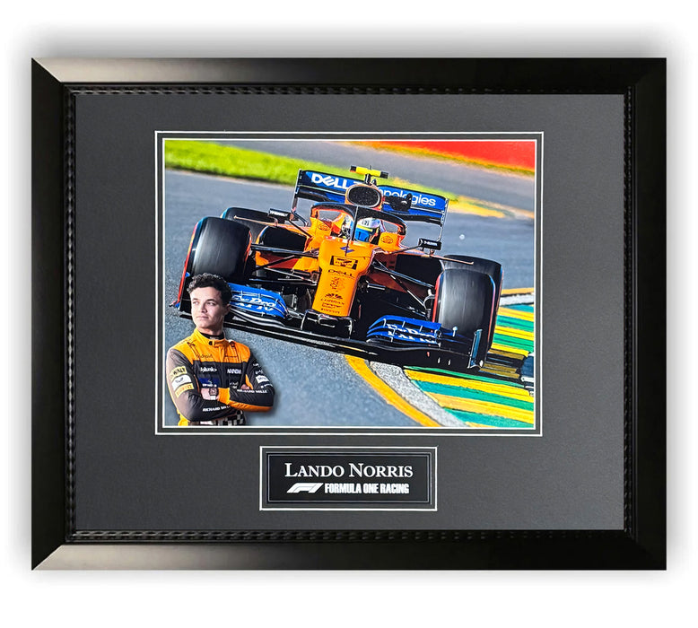 Lando Norris Unsigned McLaren F1 Photo Framed to 11x14