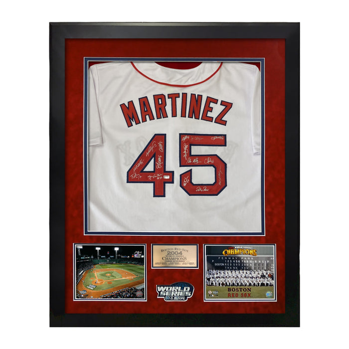 2004 Boston Red Sox Team Autographed Jersey Framed to 32x40 NEP