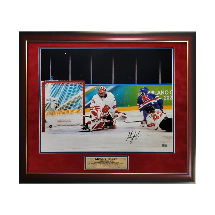 Megan Keller Team USA Hockey Autographed 16x20 Photo Framed 23x27 NEP