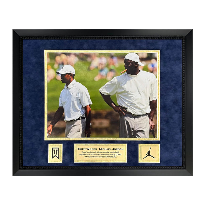 Tiger Woods & Michael Jordan Unsigned Collage Framed to 16x20