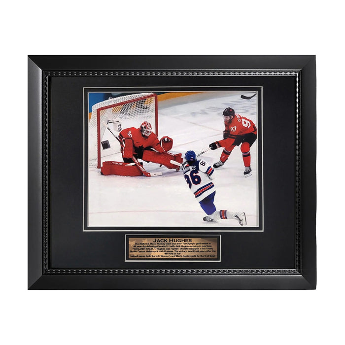 Jack Hughes 2026 Olympic Men's USA Hockey Unsigned Photograph Framed to 11x14