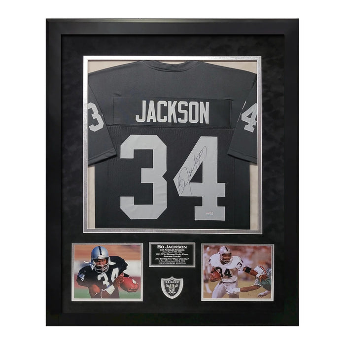 Bo Jackson Los Angeles Raiders Raiders Autographed Jersey Framed 32x40 Tri-Star