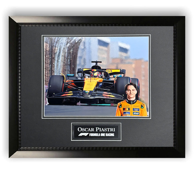 Oscar Piastri Unsigned McLaren F1 Photo Framed to 11x14