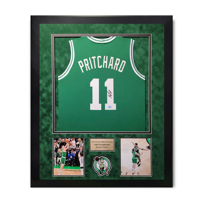 Payton Pritchard Boston Celtics Autographed Jersey Framed to 32x40 Beckett