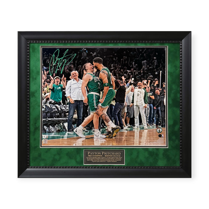 Payton Pritchard Boston Celtics Autographed NBA Finals 16x20 Photo Framed to 23x27 NEP