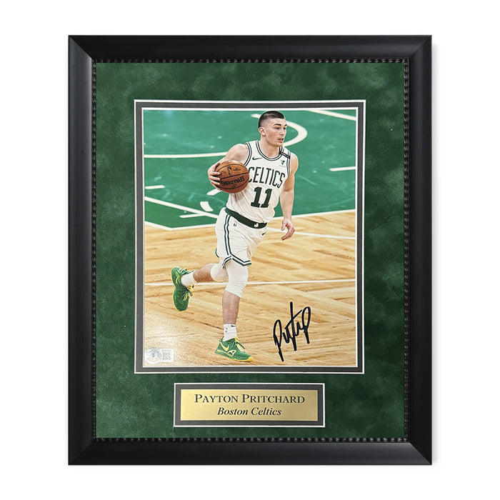 Payton Pritchard Boston Celtics Autographed 8x10 Photo Framed to 11x14 NEP