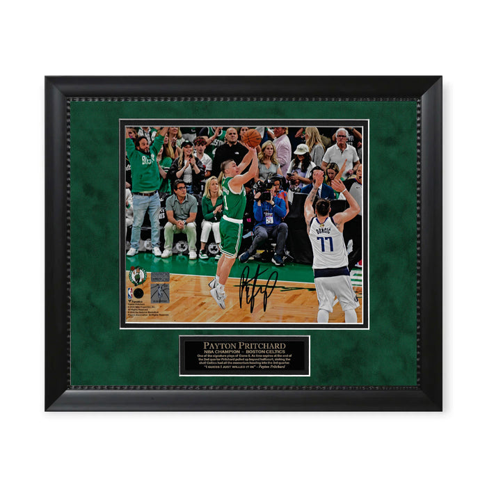 Payton Pritchard Boston Celtics NBA Finals Autographed 8x10 Photo Framed to 11x14 NEP