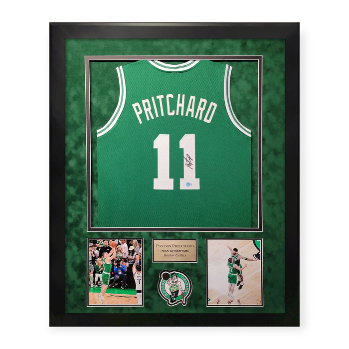 Payton Pritchard Boston Celtics Autographed Jersey Framed To 32x40 Beckett