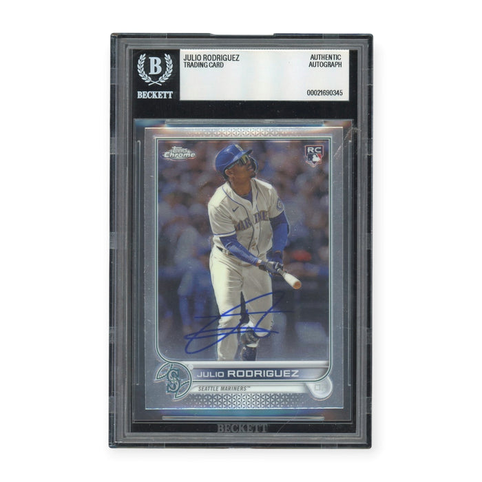 Julio Rodriguez Seattle Mariners Autographed 2022 Topps Chrome Rookie RC #USC150 BGS Authentic