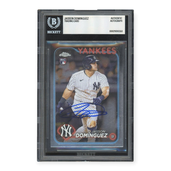 Jasson Dominguez New York Yankees Autographed 2024 Topps Chrome Rookie RC #89 BGS Authentic