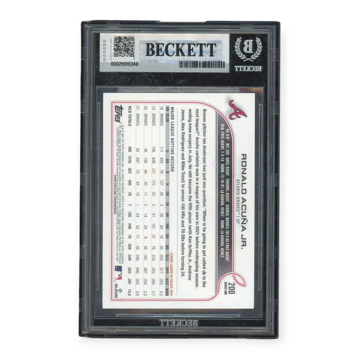 Ronald Acuna Jr. Atlanta Braves Autographed 2022 Topps #200 BGS Authentic