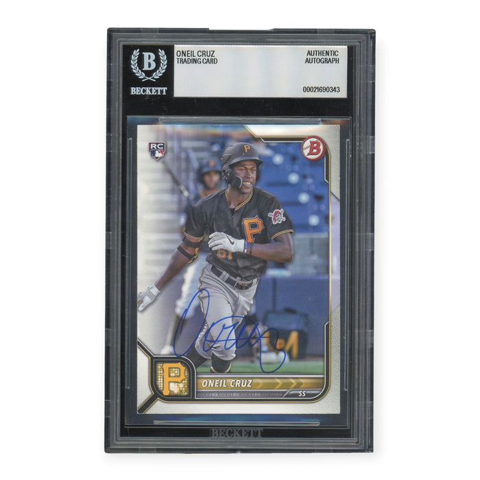 Oneil Cruz Pittsburgh Pirates Autographed 2022 Topps Bowman Rookie RC #51 BGS Authentic