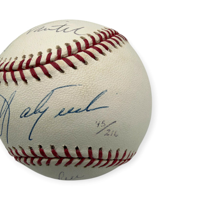 Carl Yastrzemski, Jim Rice & Jason Varitek Boston Red Sox Autographed OMLB Baseball #/216 Inscription Steiner