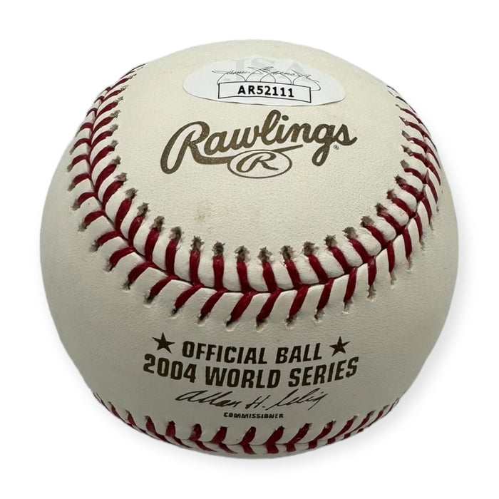 David Ortiz Autographed Red Sox 2004 World Series Baseball w/ 04 WS Champs Inscription JSA