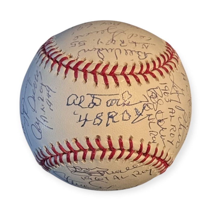 18x Autographed Rookie Of The Year Baseball w/ Inscriptions From The Year Each Won JSA